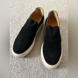 Black Suede leather Slip-On Shoes